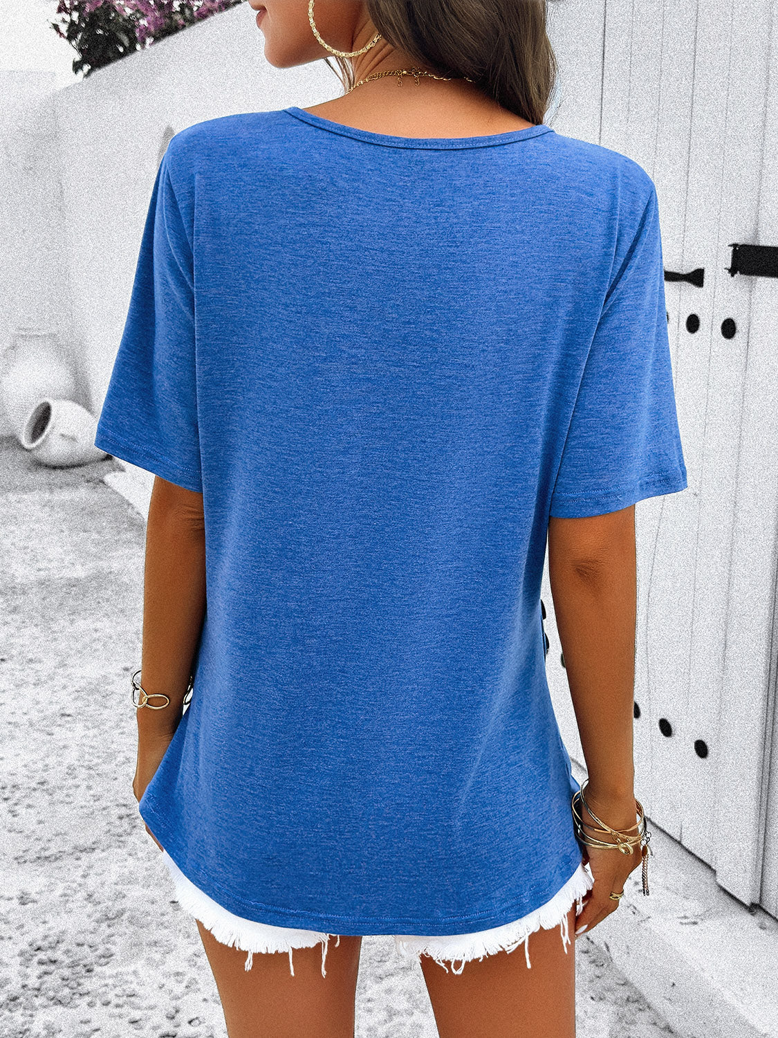 Half Zip Half Sleeve T-Shirt