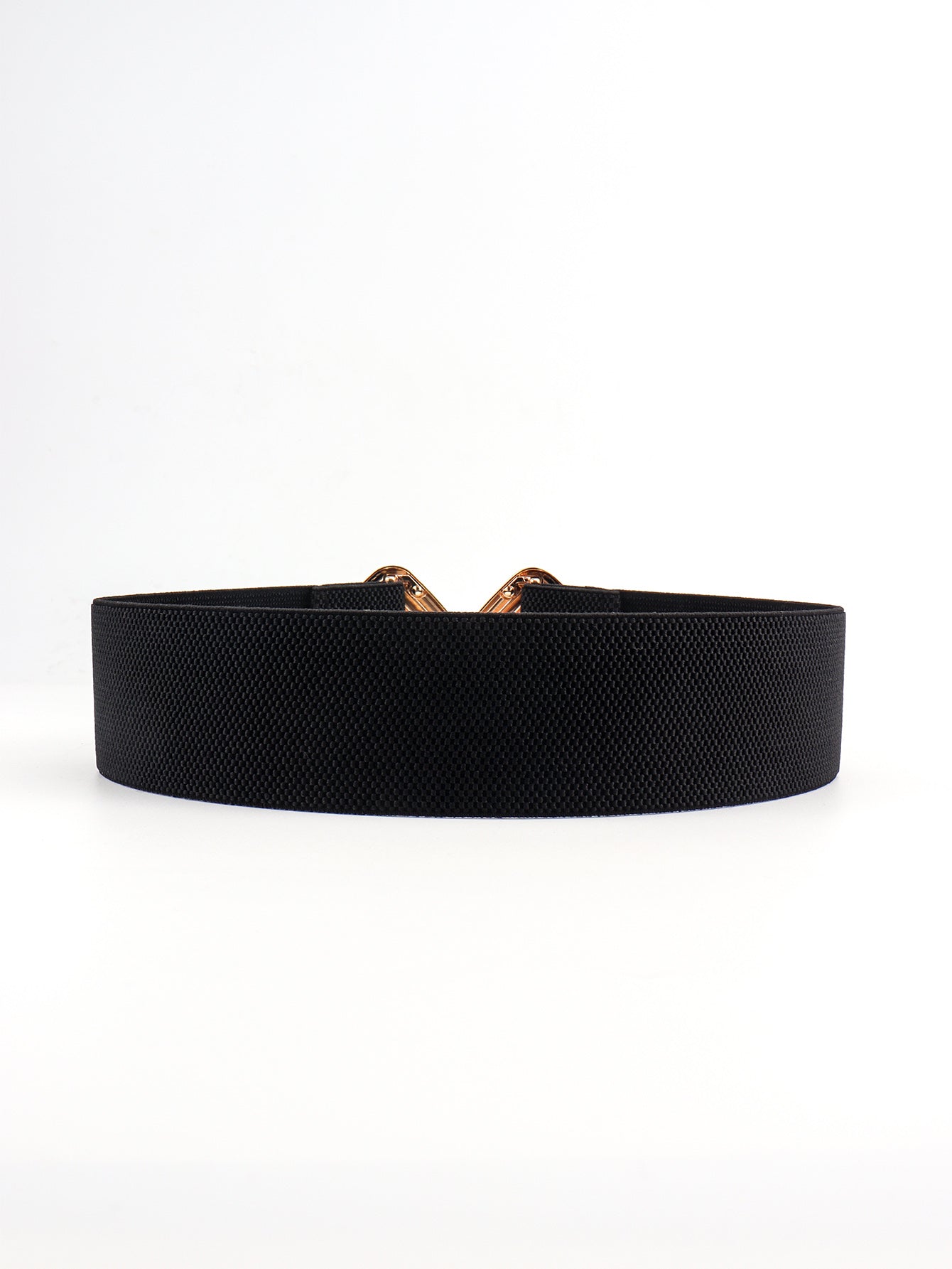 Geometric Buckle Elastic Wide Belt