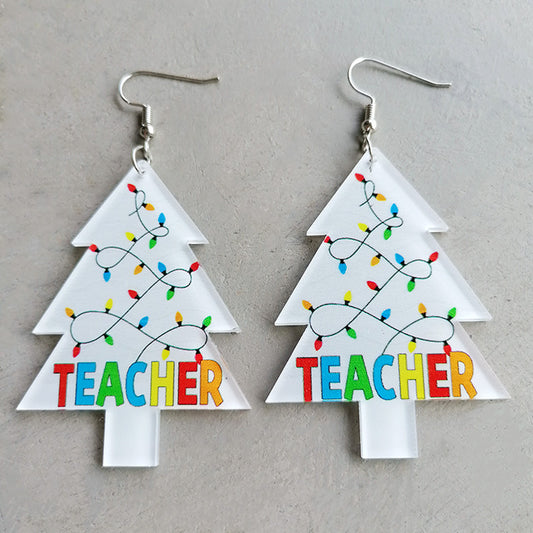 Christmas Themed Acrylic Dangle Earrings